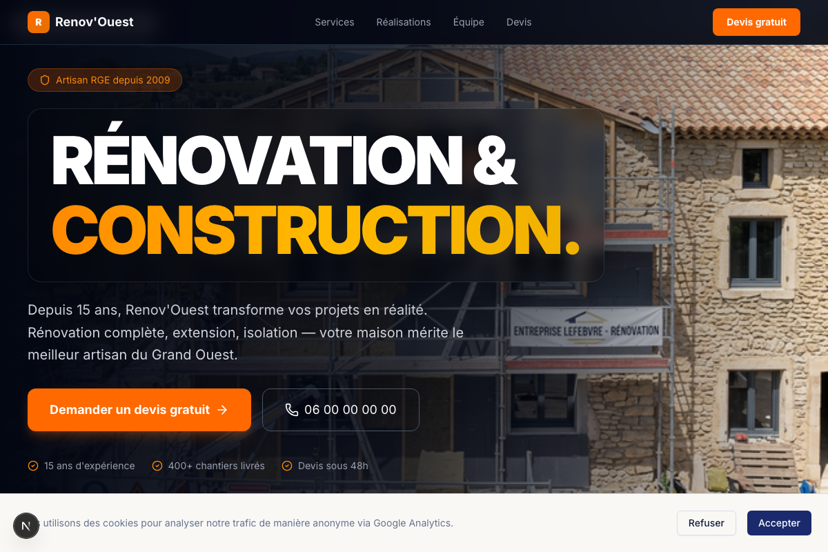 Entreprise du Bâtiment — Renov'Ouest